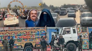 PTI convoy led by CM Gandapur, Bushra Bibi enters Punjab on way to Islamabad