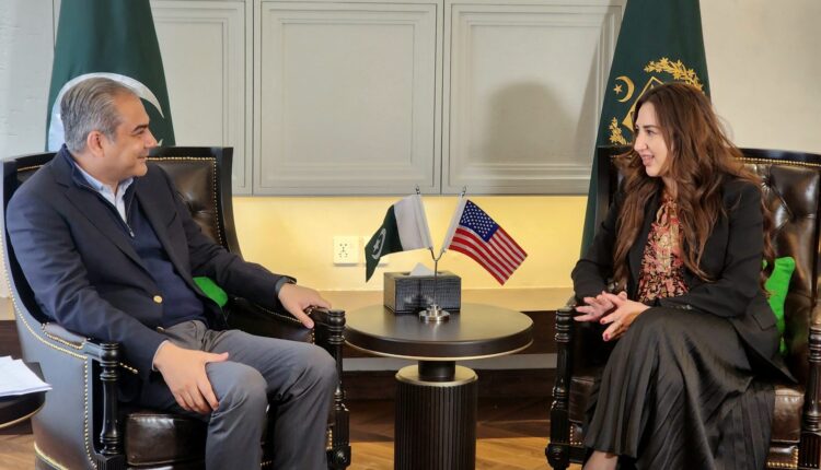 Mohsin Naqvi meeting US envoy Natalie Baker on Pakistan-US cooperation, flood condolences, and global peace efforts