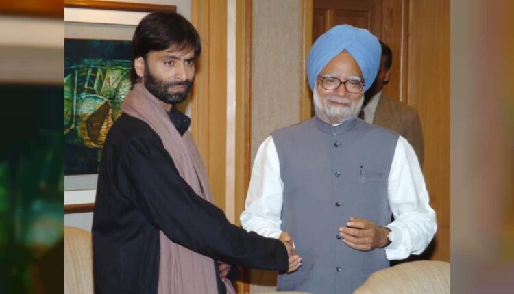 Portrait of Yasin Malik, Kashmiri political leader advocating peaceful resistance and independence through the Jammu Kashmir Liberation Front.