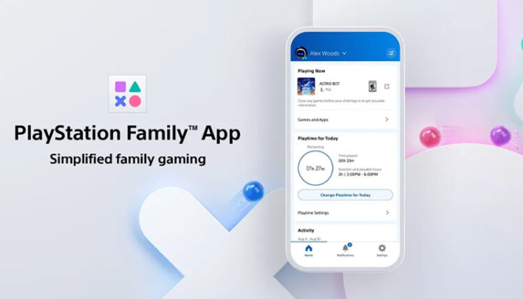 A smiling parent looks at their smartphone showing the Play Nazar app while their child plays video games in the background.