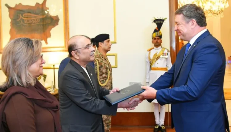 Official portrait of Raimundas Karoblis, the new European Union Ambassador to Pakistan.