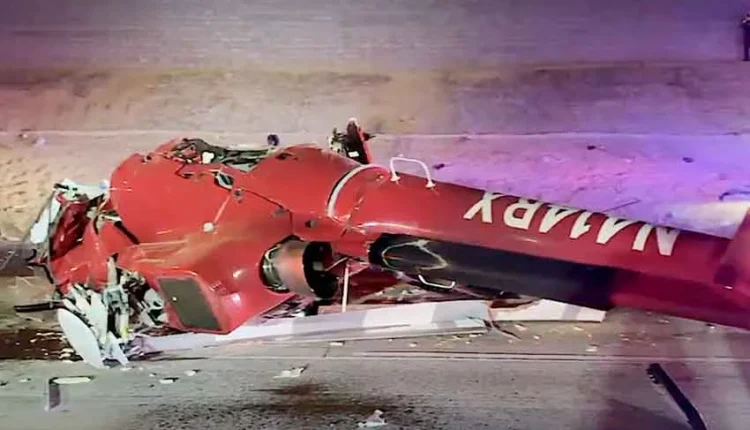 helicopter crash medical emergency Sacramento highway critical condition
