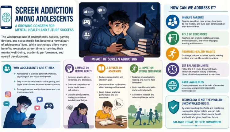 Mental Health And Academic Engagement Screen Addiction In Adolescents Healthy Digital Habits For Teens