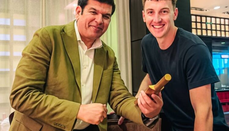 England white-ball captain Harry Brook meets Lahore Qalandars owner Sameen Rana in Lahore, reminiscing about his role in the franchise’s maiden PSL title win in 2022.